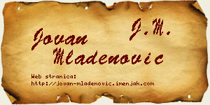 Jovan Mladenović vizit kartica